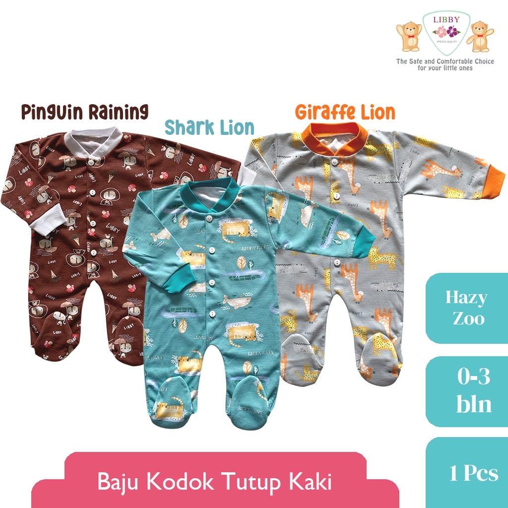 LIBBY - BAJU KODOK PANJANG TUTUP KAKI - BAJU TIDUR BAYI - SLEEPSUIT BAYI