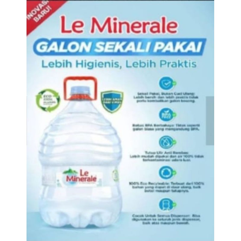 

Le Minerale Galon Sekali Pakai Air Mineral 15Liter