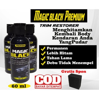 Grosir Magic Black Premium 60ml [Penghitam motor/mobil, Trim Restorer, Dasboard, Body motor/ mobil]
