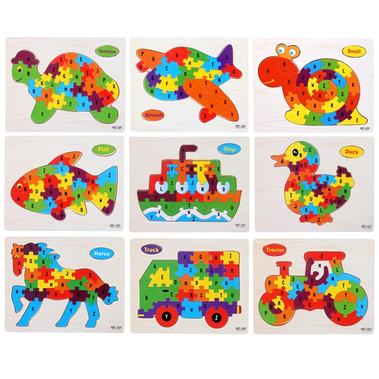 Mainan puzzle kayu edukasi anak/Jigsaw puzzle/Mainan puzzle tiga dimensi  L272