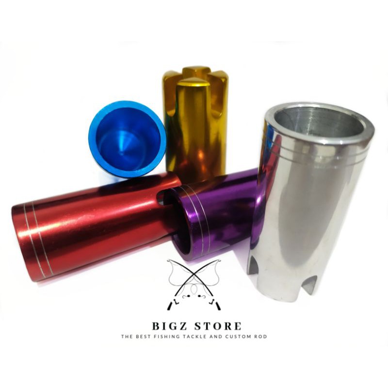 BUTT ALUMUNIUM PENUTUP BAWAHAN JORAN CUSTOM NON FUJI PREMIUM MERAH GOLD SILVER GIMBAL BAWAH BUSA EVA