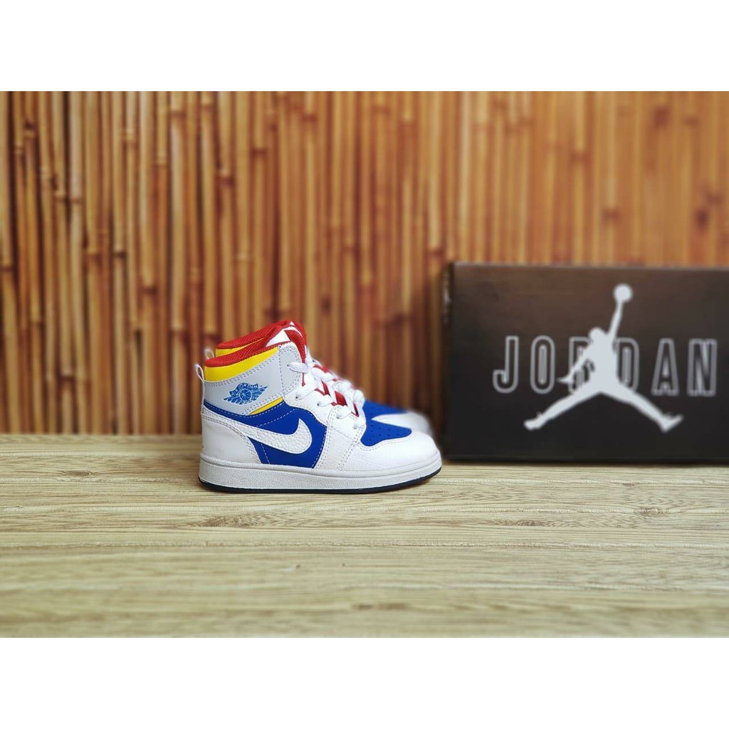 MEGA SALE 9.9 NIKE AIR JORDAN 1 MID WHITE COMBINED FASHION KIDS UNISEX SIZE 24-35