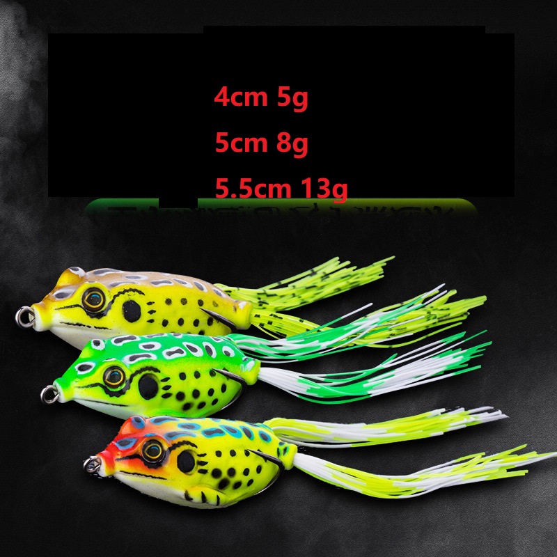 Shengyao 1Pcs New 4cm/5cm/5.5cm Soft Umpan Pancing Frog Fishing Lure Swimbait Bentuk Kodok Buatan dengan Kail Ganda Umpan Pancing Bentuk Kodok Buatan dengan Kail Ganda Frog Lure Fishing Lure