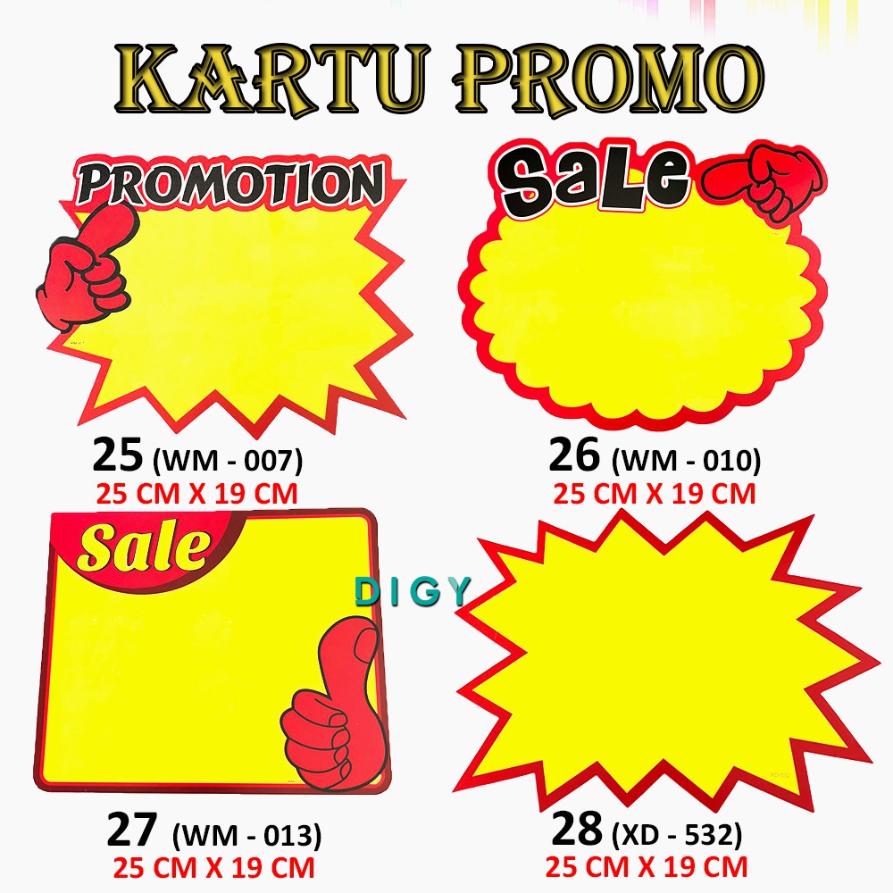 [Per 5 PCS Kartu ] Kertas Penjepit Harga Tulisan Sale SALE / Kertas Harga Promo / Kartu Promosi