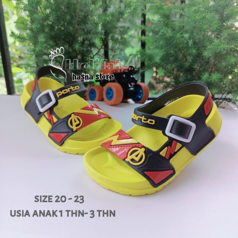 Sandal Anak cetet kancing Avengers Original Porto