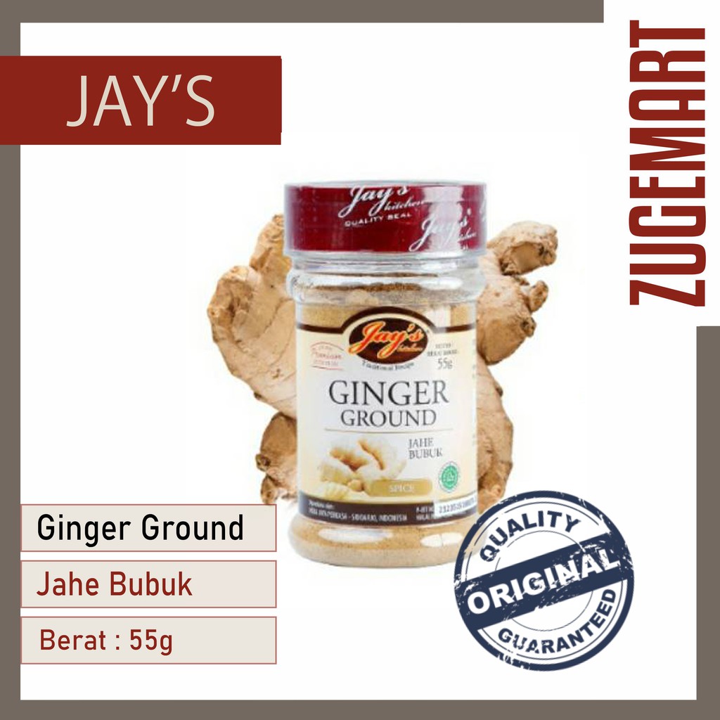 

Jays Ginger Ground / Jays Jahe Bubuk / Jay's - 55Gram