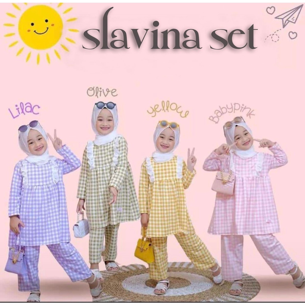 PROMO-SETELAN BAJU ANAK PEREMPUAN USIA 1-6 TAHUN SETELAN ANAK PEREMPUAN SLAVINA SET TERLARIS