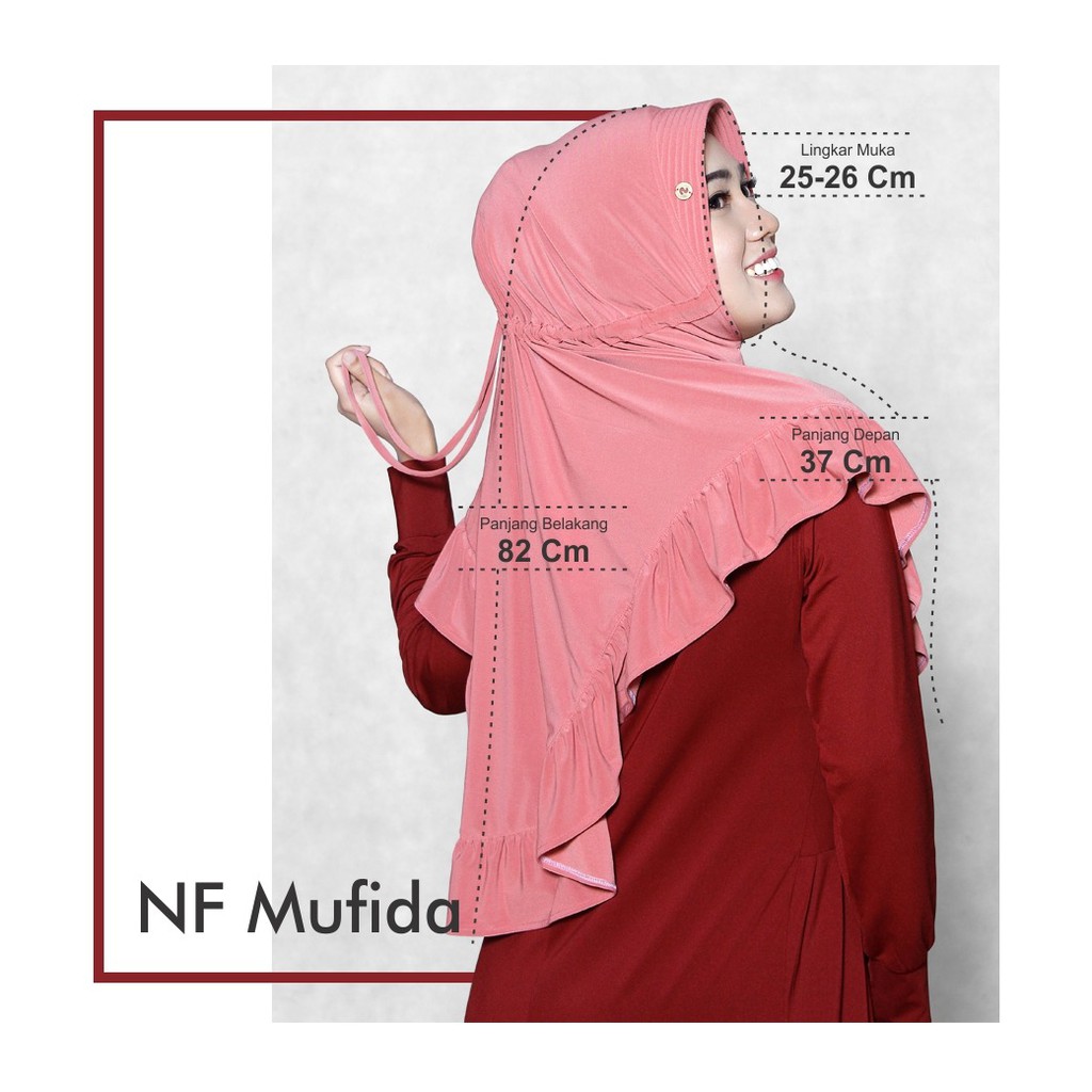 Hijab Serut Nafisa Mufida Kerudung Rempel Simple Jilbab Instan Tali Belakang Casual  Bahan Premium