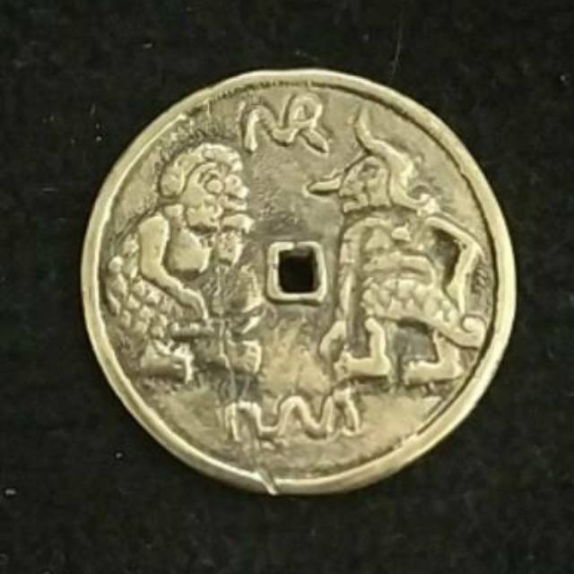Koin uang kuno gobog Punokawan bahan Kuningan tebel