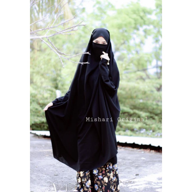 Mshari Hijab French khimar XXXL/Hijab Syari/kerudung syari