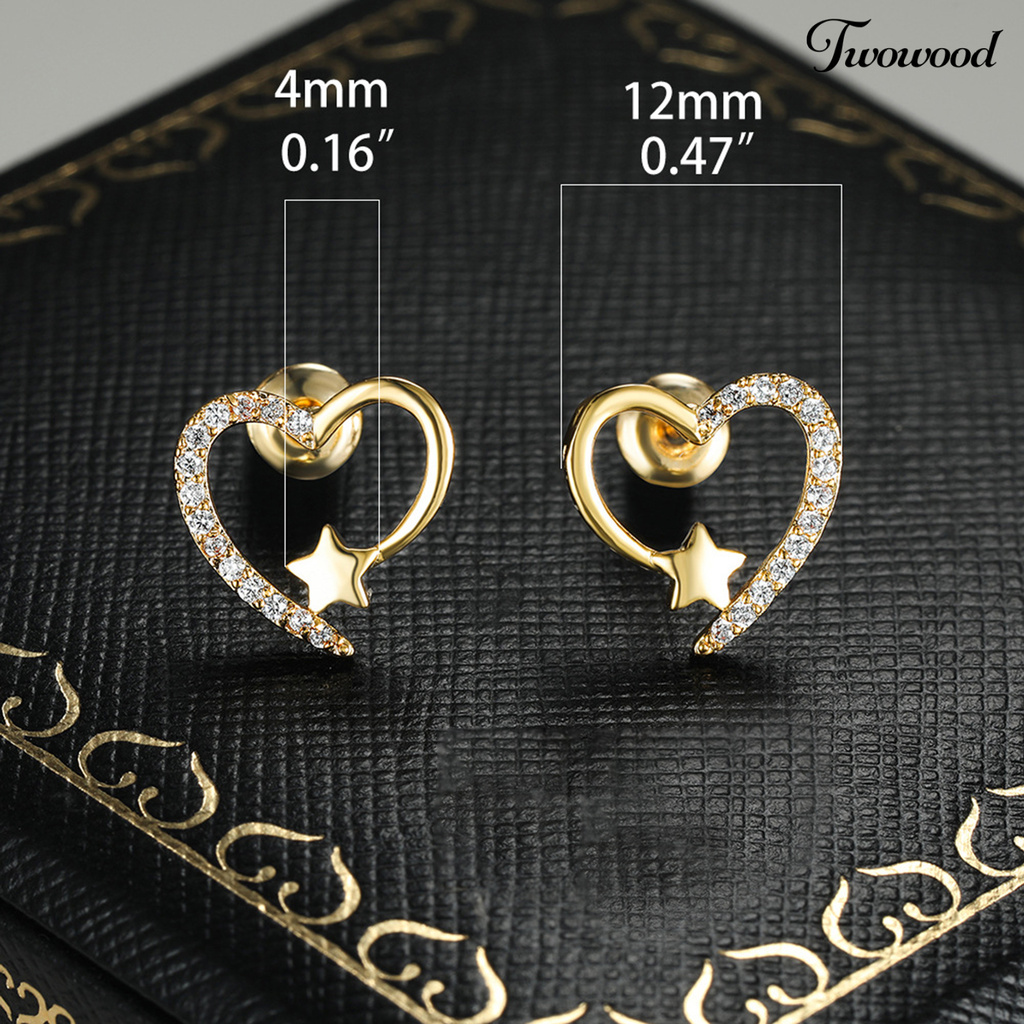 Anting Stud Shiny Anti Karat Untuk Pertunangan
