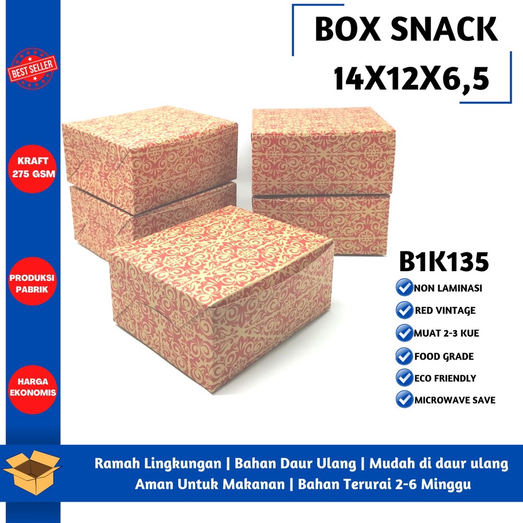 Box Snack Dus Kue Snack Box 14x12 (B1K135-14X12X6.5 Cm)