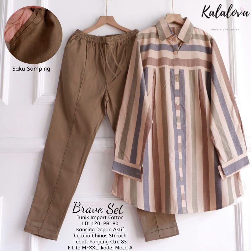 ROSY SET/ BRAVE SET / TASYA SET BY KALALOVA. SETELAN WANITA TERBARU-Mocca A