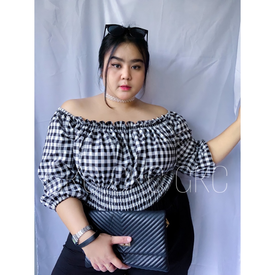 Baju Sabrina/Empi Blouse/Baju Sabrina Wanita/Baju Sabrina Jumbo/Atasan Wanita Jumbo/Atasan Crop