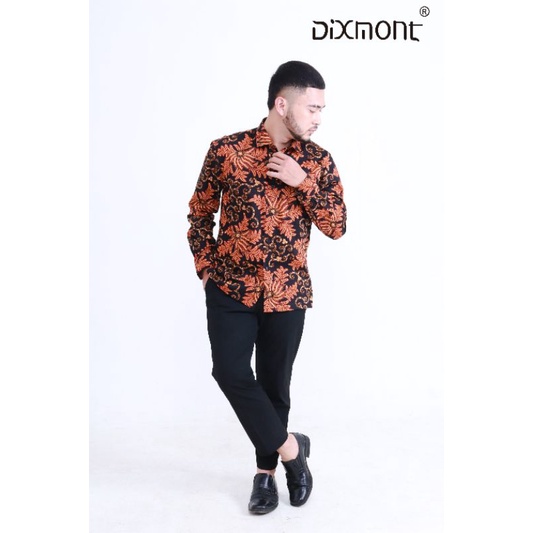 Dixmont Kemeja Pria Batik Panjang Hem BL04121