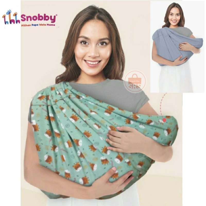 Snobby Geos 2 in 1 Print Twiza XL, L, M, Bolak Balik Gendong Bayi Instan Jumbo | Gendongan Kaos Cukin instan