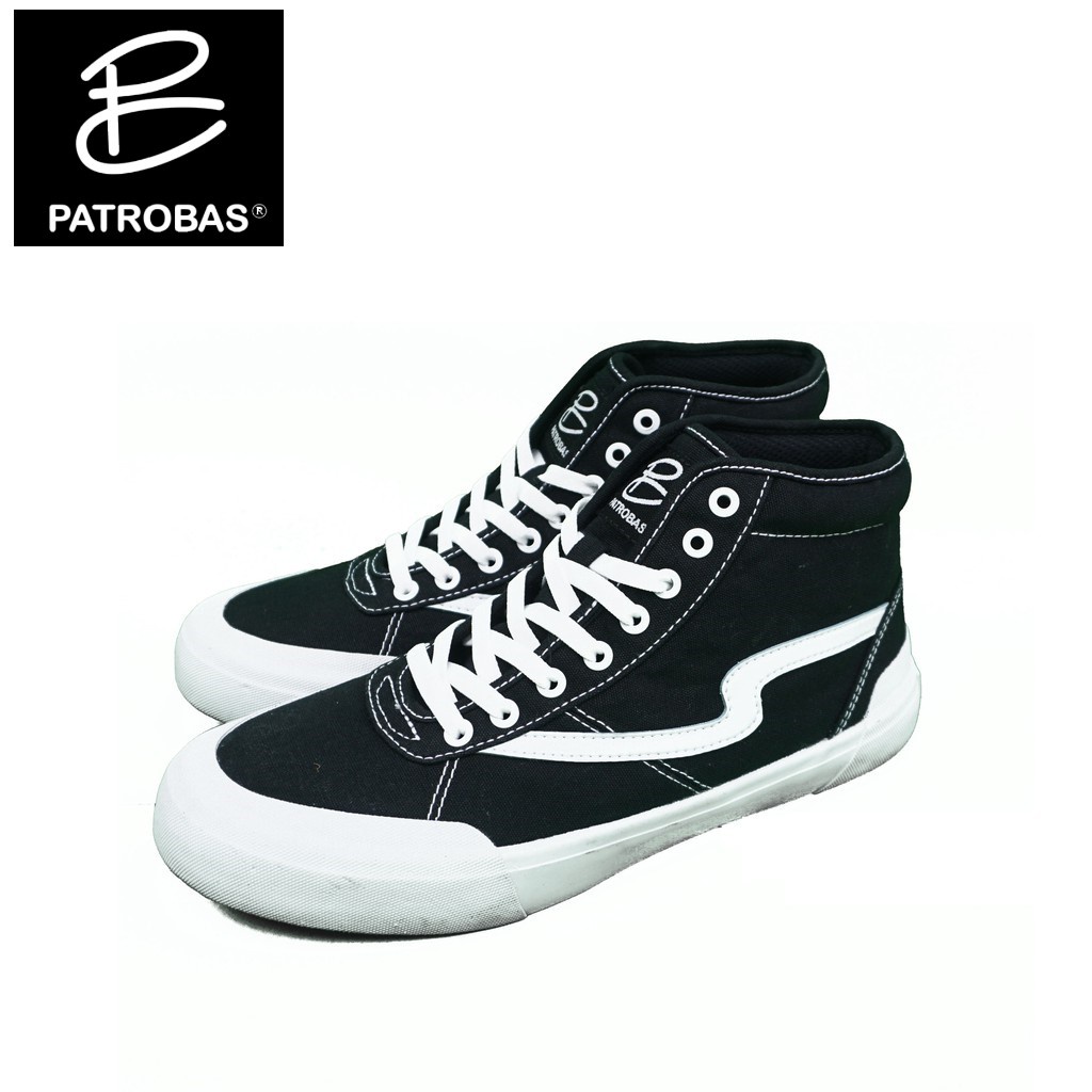 SNEAKERS PRIA ORI SNEAKER PATROBAS ORIGINAL - Sepatu Sneakers Pria Original High Black White