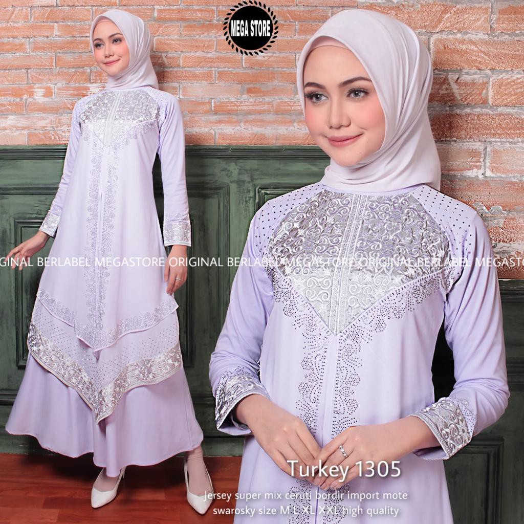 ABAYA TURKEY HAWA 1305 WHITE GAMIS JUMBO DRESS MUSLIM GAYATRI