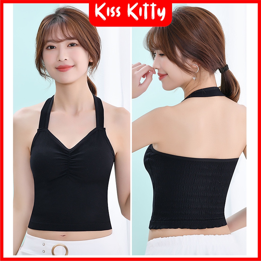 Tank Top Kaos Fashion Yoga Bra Sport Trendy Kekinian Style Streetwear sexy tanpa kawat Bra Korean