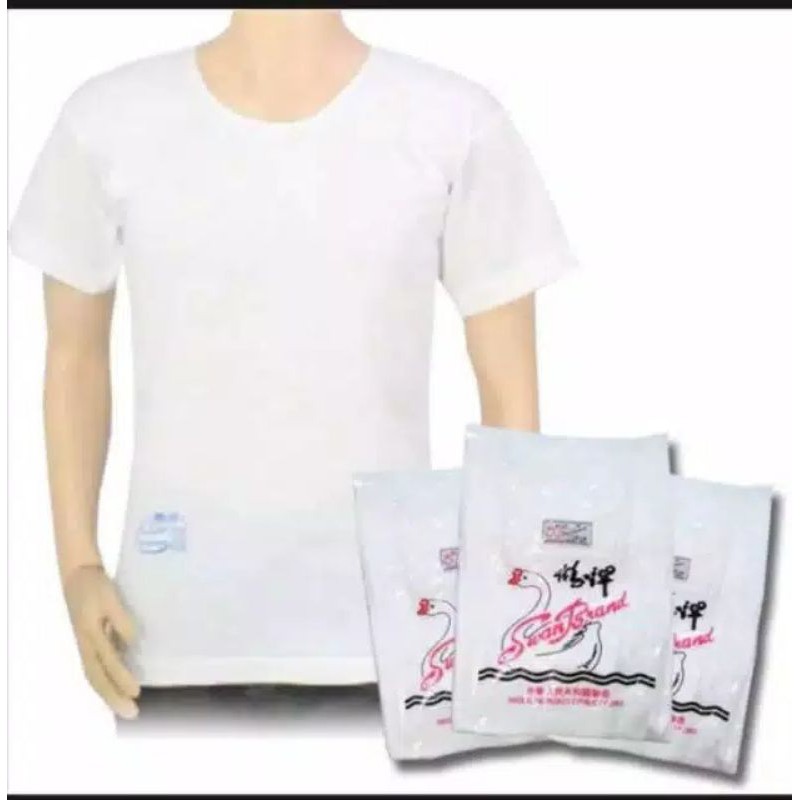 Kaos Oblong Pria Swan SH, Kaos Pria Putih Polos | Oblong Swan