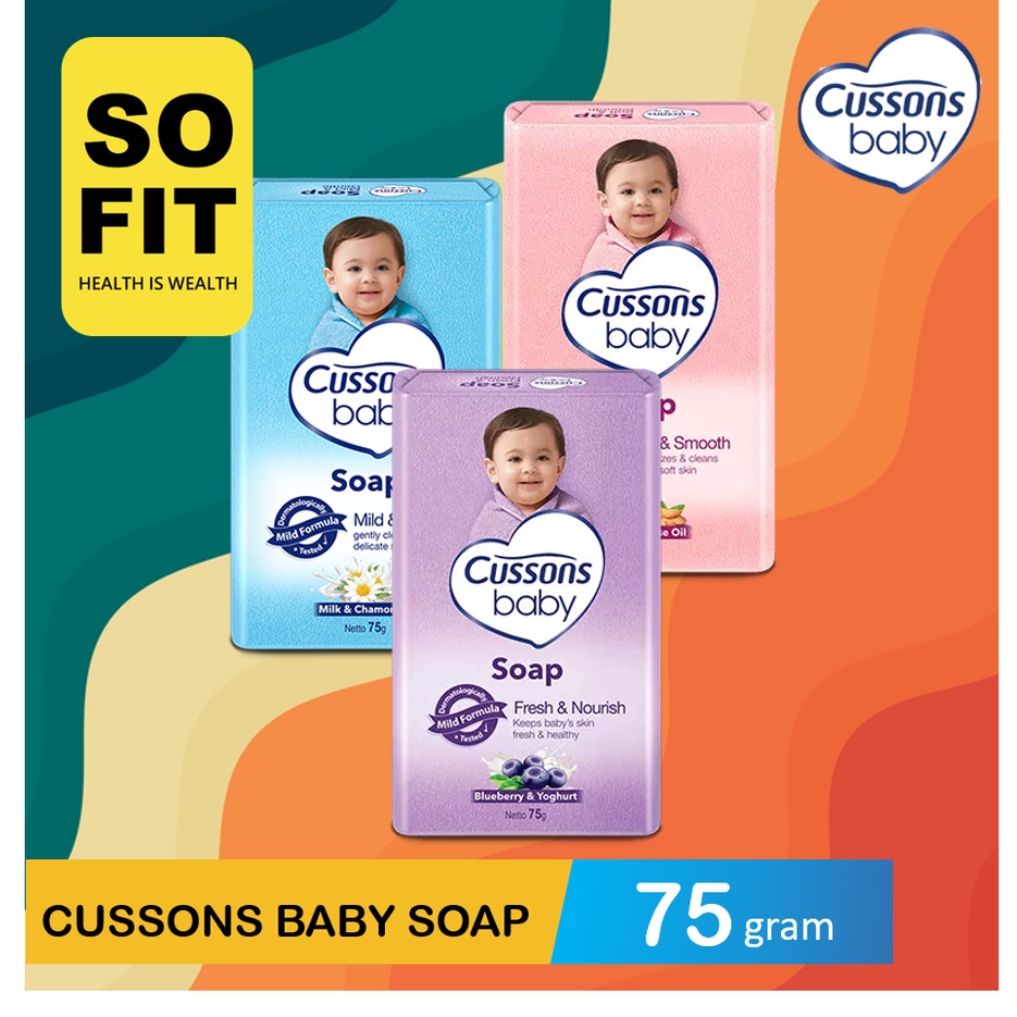 Cussons Baby Soap 60gr - Sabun Batang Anak - Sabun Mandi Bayi - Kulit Bayi Tetap Halus - Sofit