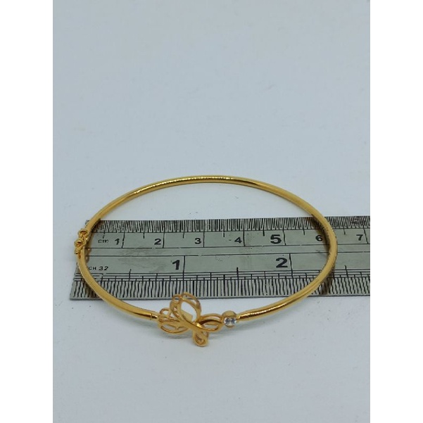 GELANG PERAK ASLI LAPIS EMAS 925/GELANG BANGLE KUPU-KUPU/GELANG SILVER ASLI/GELANG FASHION WANITA