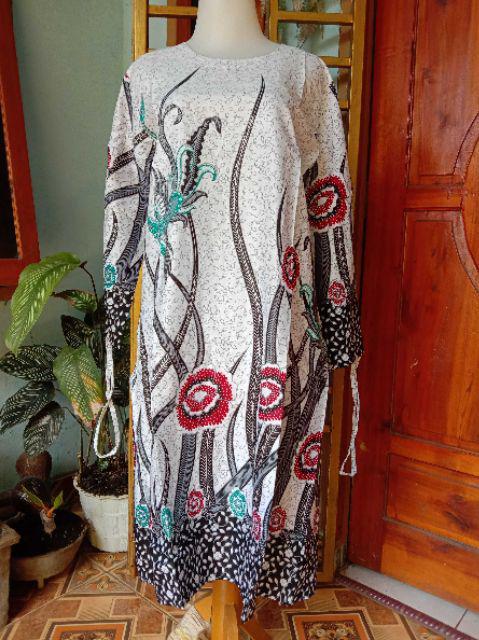 Batik Tunik Shibori Jumputan Terbaru Size S-3l / Hrb026 Yelbor Navbor / Biru Putih / Original..
