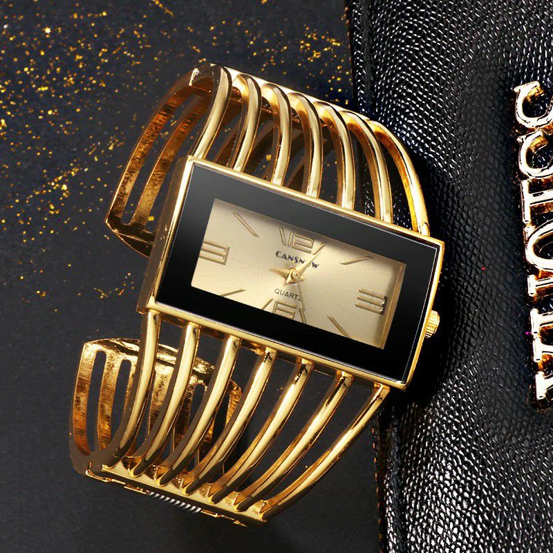 HOT PROMO Cansnow Wanita Jam Tangan Mewah Modis Mawar Emas Gelang Gelang Jam Tangan Wanita Gaun-1
