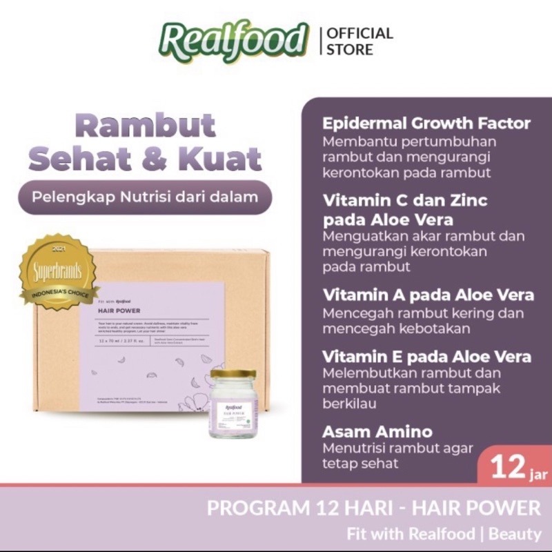 

Realfood Hair Power Minuman Sarang Burung Walet dengan Ekstrak Lidah Buaya