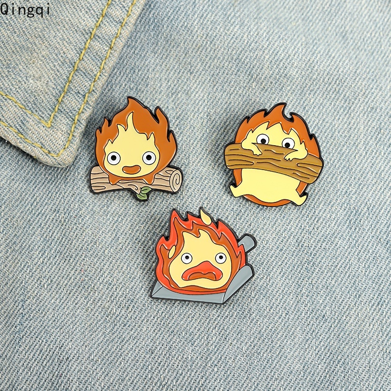 Bros Pin Enamel Desain Kartun Anime Fire Demon Cassifah Kastil Bergerak Untuk Hadiah Anak