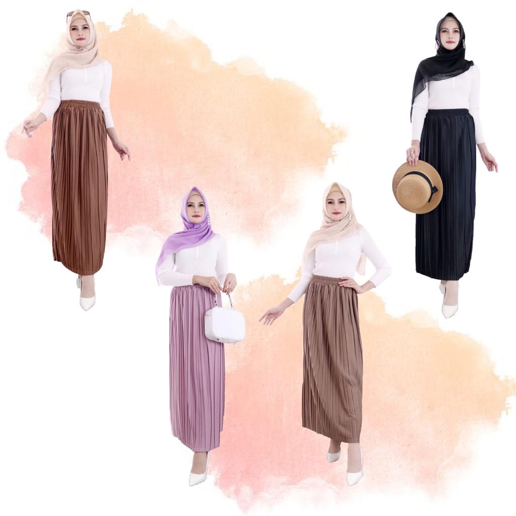 ROK PLISKET PREMIUM // ROK PLISKET SPAN // PLEATS SKIRT // BAHAN HYGET PREMIUM