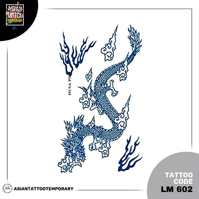 SEMI PERMANEN &quot;DRAGON - NAGA - MAKHLUK MITOLOGI JEPANG&quot; TATO TAHAN LAMA MAGIC TATTOO Original Asiantattootemporary