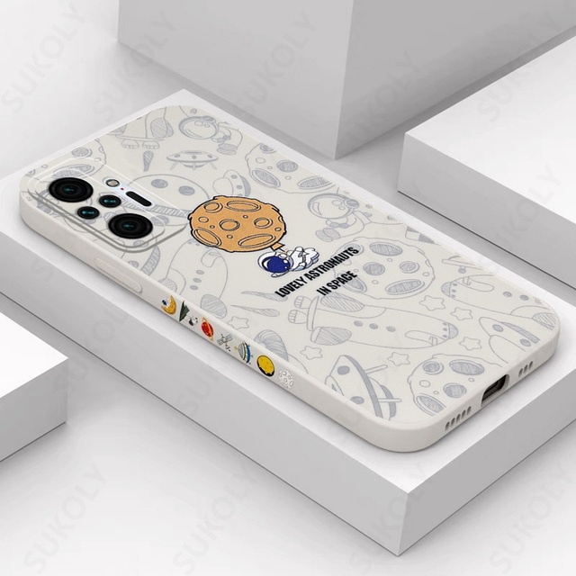 Case Kotak Desain Astronot Klasik Anti Jatuh Untuk Xiaomi 11 Poco X3 NFC X3 Pro Poco M3 M2 Redmi Note 7 Pro Note 8 Pro Note 9 Pro Note 10 Pro Note 11 Pro Redmi 8 9 10 9 10 9A 9T 9T