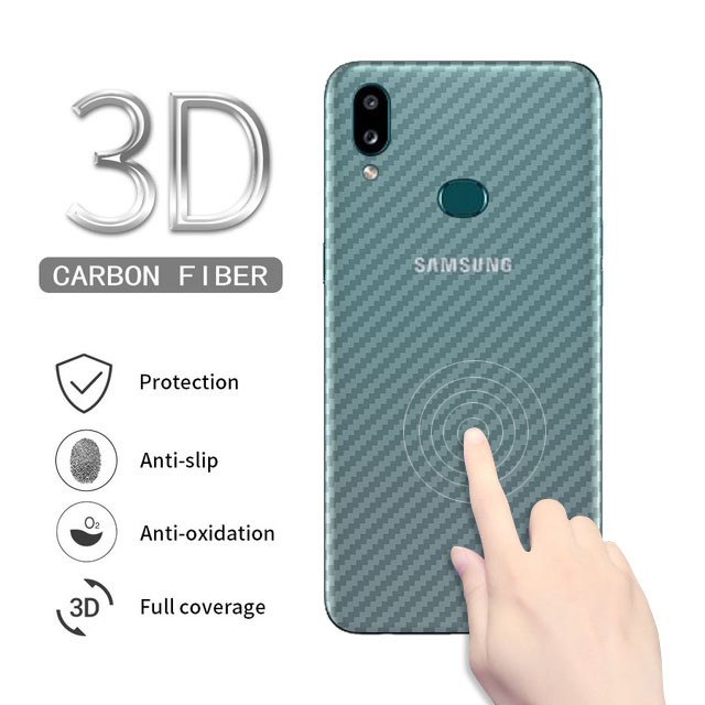 Garskin Carbon Samsung A10S Premium Back Screen Protector Pelindung Belakang HP