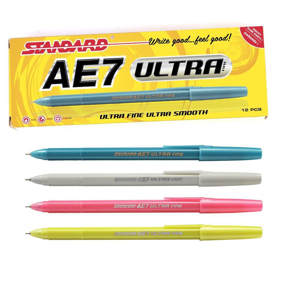 

Pulpen Standard AE7 Ultara Tinta Hitam [1 Pack] / Ballpoint 1 Pak / Pena 1 Lusin / Bolpen 1 Box / Pulpen AE7