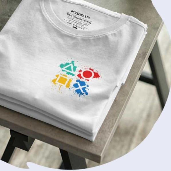 ✰ Kaos Colorful Playstation Button - Baju Seri Game ♥