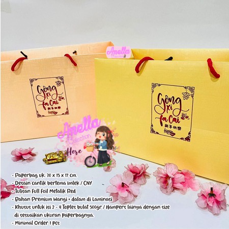 

Paperbag Premium Texture isi 4 toples kuker CNY Imlek