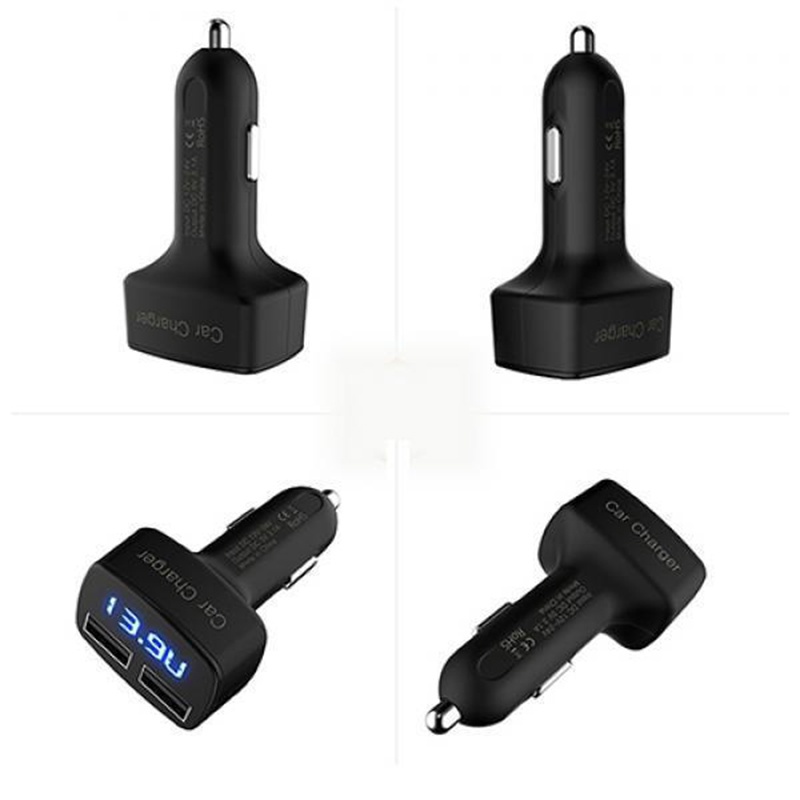 (3.1A) Adaptor Charger Mobil Universal Dengan Dua Port Usb + Tampilan Voltmeter Digital Led Untuk Huawei Xiaomi Samsung Iphone Tablet