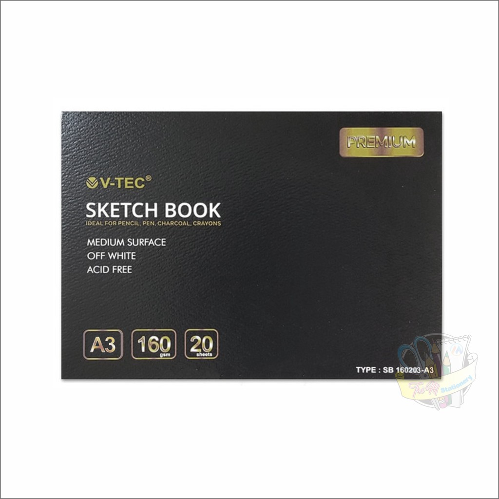 

V-TEC SKETCHBOOK A3 ACID FREE 160GSM PREMIUM