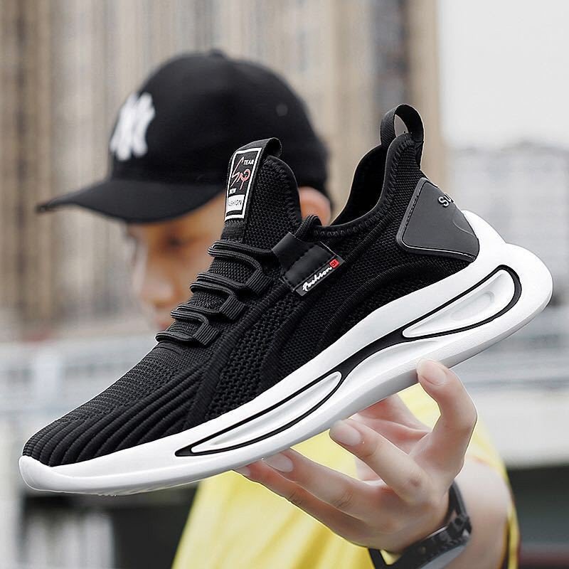 Sepatu Sneakers Bimbo pria original import casual Hitam model sport keren terbaru boots kets slip on