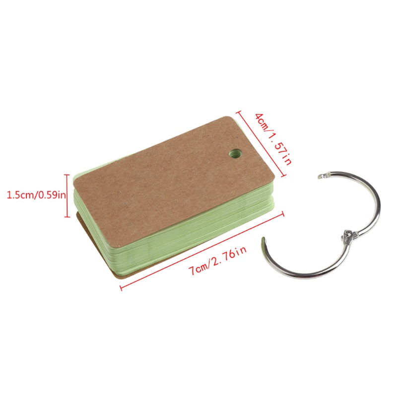 Mary Kraft Paper Binder Ring Easy Flip Flash Cards Belajar Memo Pads DIY Alat Tulis