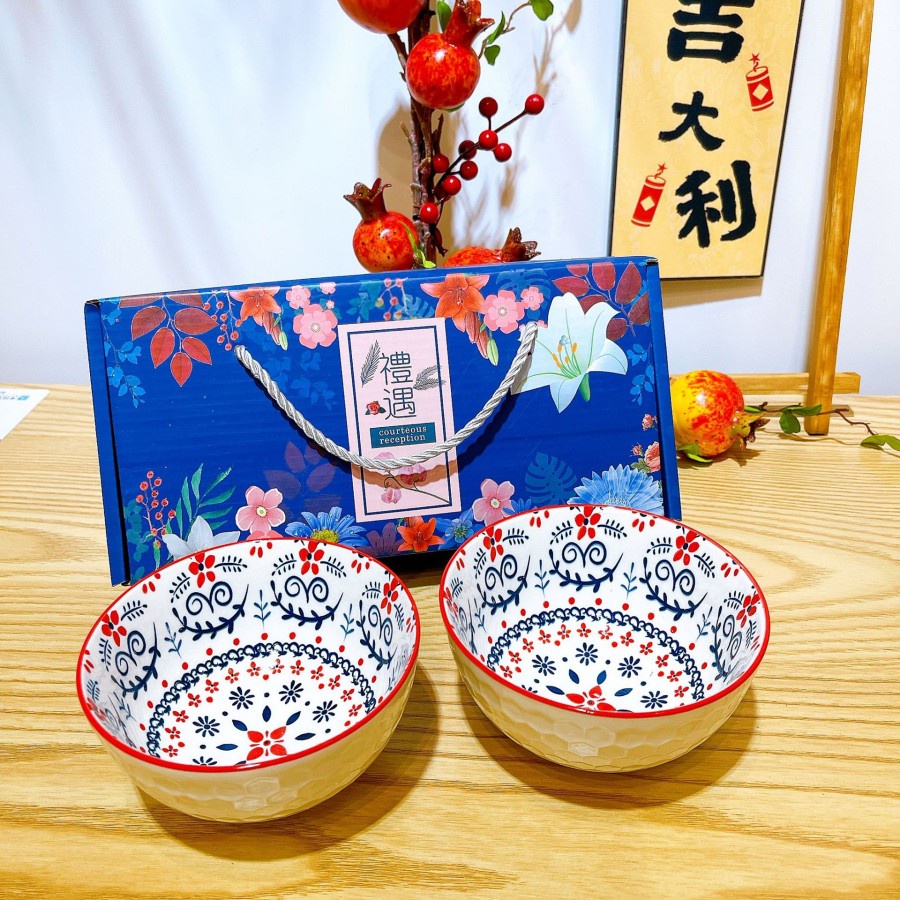 Chinese Ceramic Bowl isi 2/ Mangkok Sumpit Hampers China Bowl