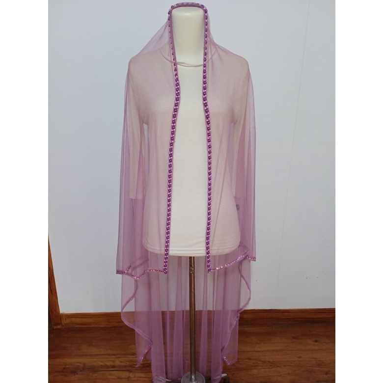 slayer pengantin UNGU TARO kerudung pengantin hijab pengantin elegan | slayer pengantin murah