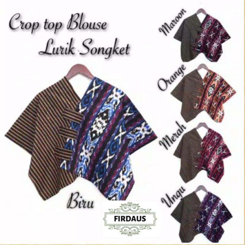 BLUS LURIK SONGKET CROP TOP BATIK KONDANGAN SERAGAMAN