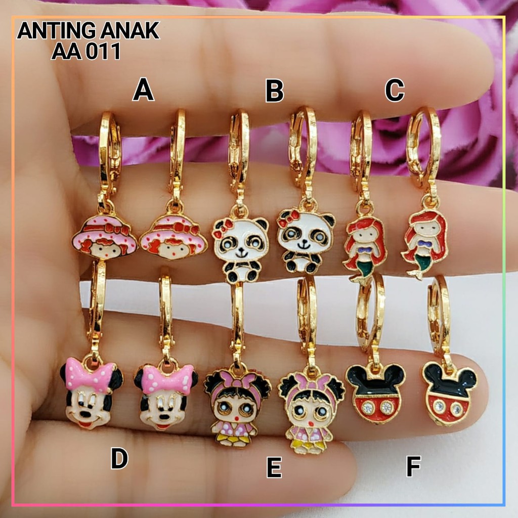 Xuping/perhiasan lapis emas anting anak AA 011