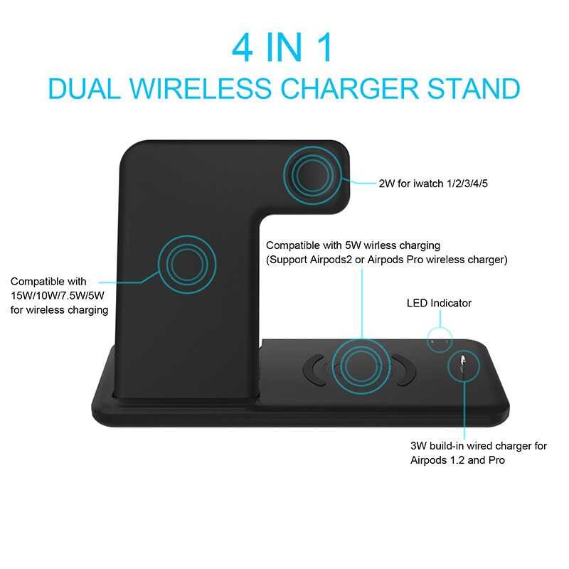 Wireless Charger Dock 4in1 Smartphone