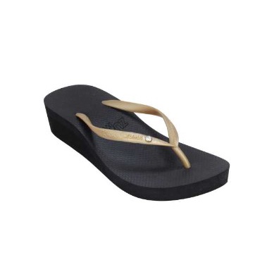 Sandal Zuma Wedges Tifanny L2AWG1 Black Gold Original