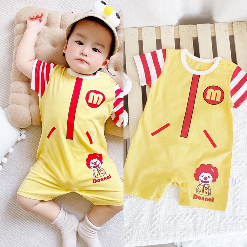 Jumper bayi Karakter, Jumpsuit bayi korea / Jumper lengan pendek bayi / Romper newborn bayi lucu baju kodok bayi