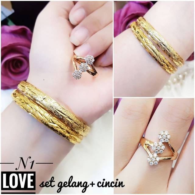 Xuping set perhiasan lapis emas 24k 2806k