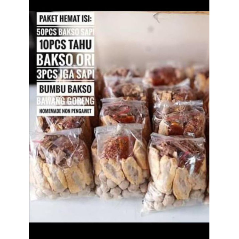 

paket bakso 40pcs tahu dan iga complete